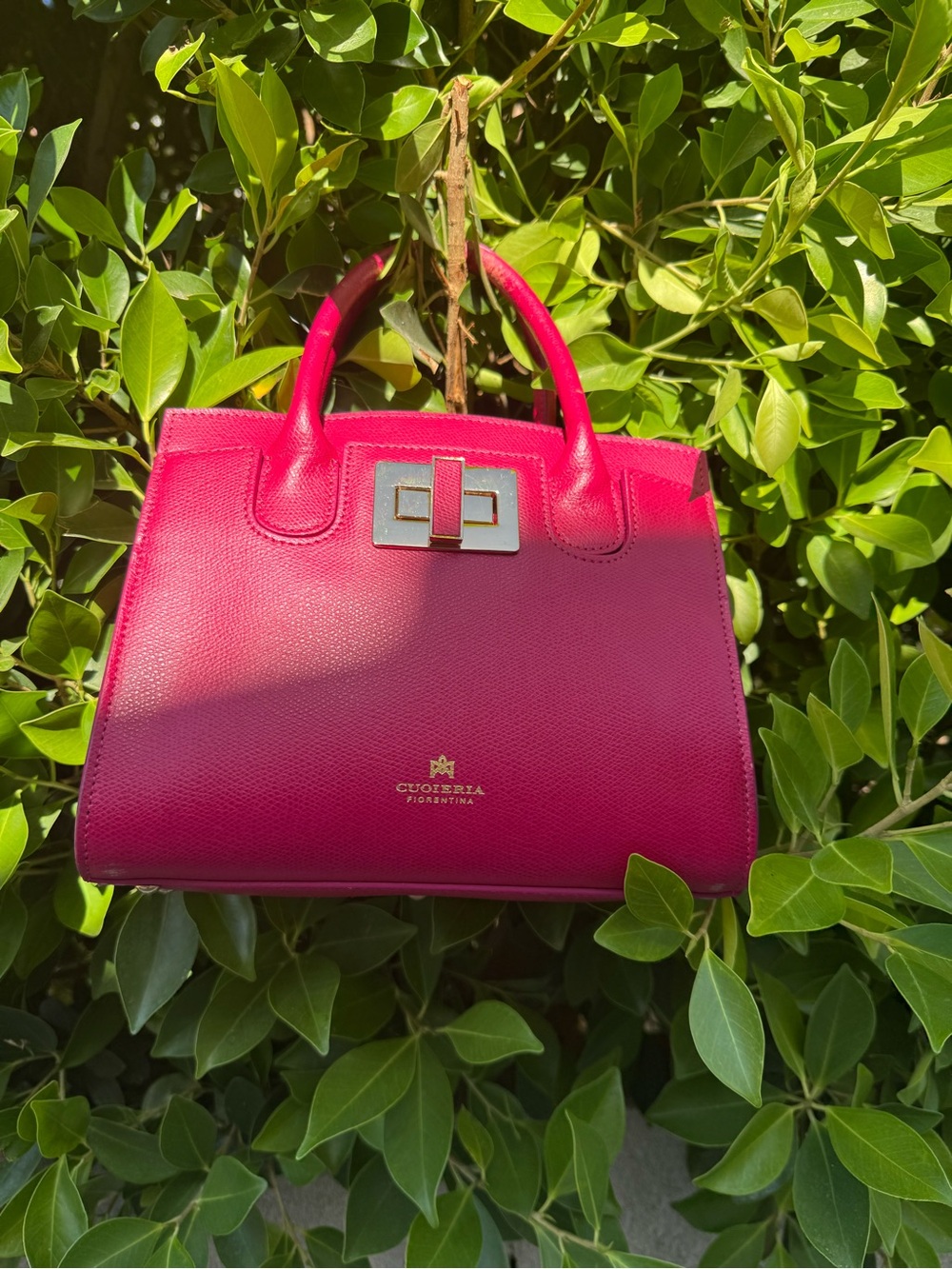 Cuoieria Fiorentina Bella tote bag in pink Fuchsia Structured Satchel